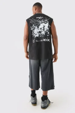 Oversized Man Space Printed Tank | BoohooMAN UK