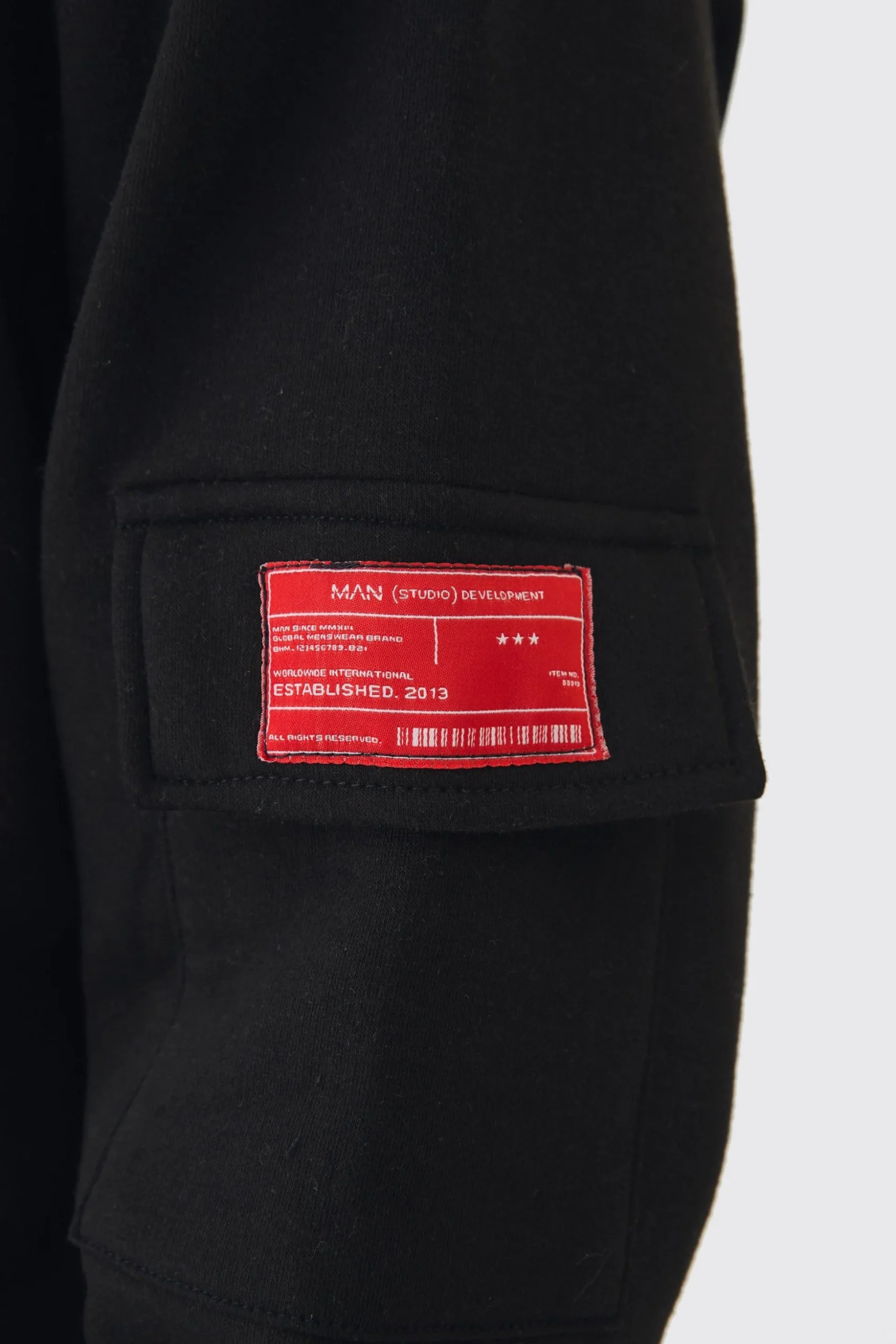 Oversized Man Tab Cargo Pocket Sweatshirt Tracksuit | BoohooMAN UK