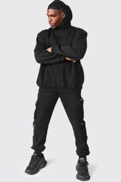 Oversized Man Utility Hooded Tracksuit | BoohooMAN UK