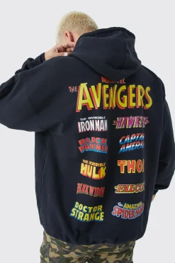 Oversized Marvel Avengers License Hoodie | BoohooMAN UK