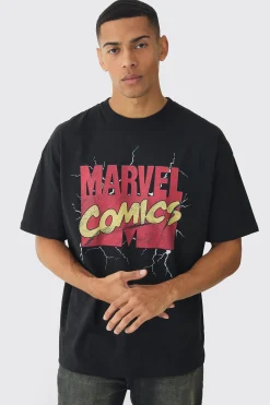 Oversized Marvel Comics License Print T-Shirt | BoohooMAN UK