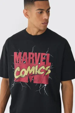 Oversized Marvel Comics License Print T-Shirt | BoohooMAN UK