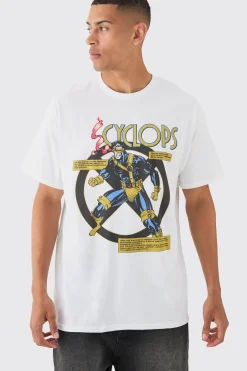 Oversized Marvel Cyclops X-Men License T-shirt | BoohooMAN UK