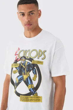 Oversized Marvel Cyclops X-Men License T-shirt | BoohooMAN UK