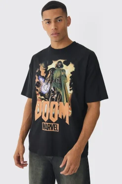 Oversized Marvel Dr Doom License Print T-Shirt | BoohooMAN UK