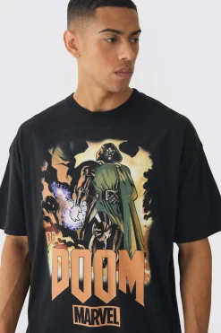 Oversized Marvel Dr Doom License Print T-Shirt | BoohooMAN UK