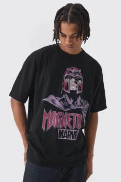 Oversized Marvel Magneto License Print T-Shirt | BoohooMAN UK