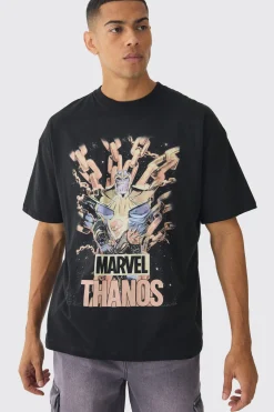 Oversized Marvel Thanos License Print T-Shirt | BoohooMAN UK
