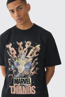 Oversized Marvel Thanos License Print T-Shirt | BoohooMAN UK