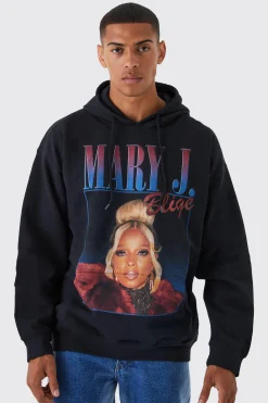 Oversized Mary J Blige License Hoodie | BoohooMAN UK