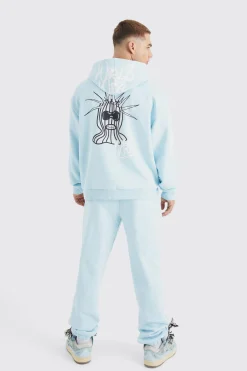 Oversized Masked Character Zip Up Hoodie & Oversized Jogger | BoohooMAN UK
