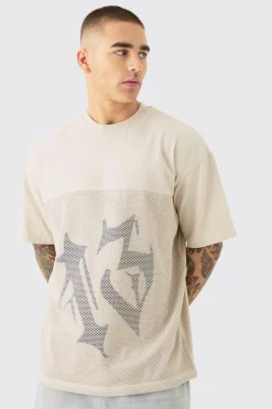 Oversized Mesh 13 T-shirt | BoohooMAN UK