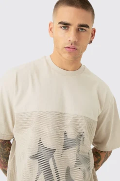 Oversized Mesh 13 T-shirt | BoohooMAN UK