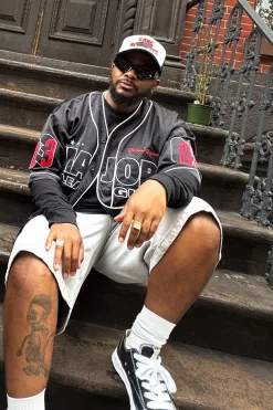 Oversized Mesh Applique Baseball Shirt | BoohooMAN UK