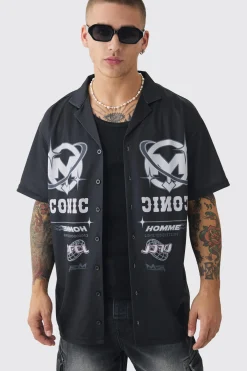 Oversized Mesh Moto Shirt | BoohooMAN UK