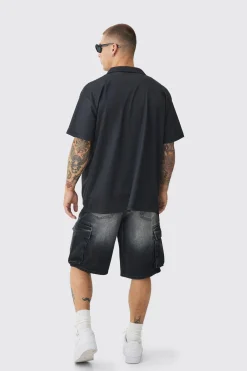 Oversized Mesh Moto Shirt | BoohooMAN UK