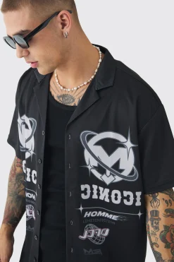 Oversized Mesh Moto Shirt | BoohooMAN UK