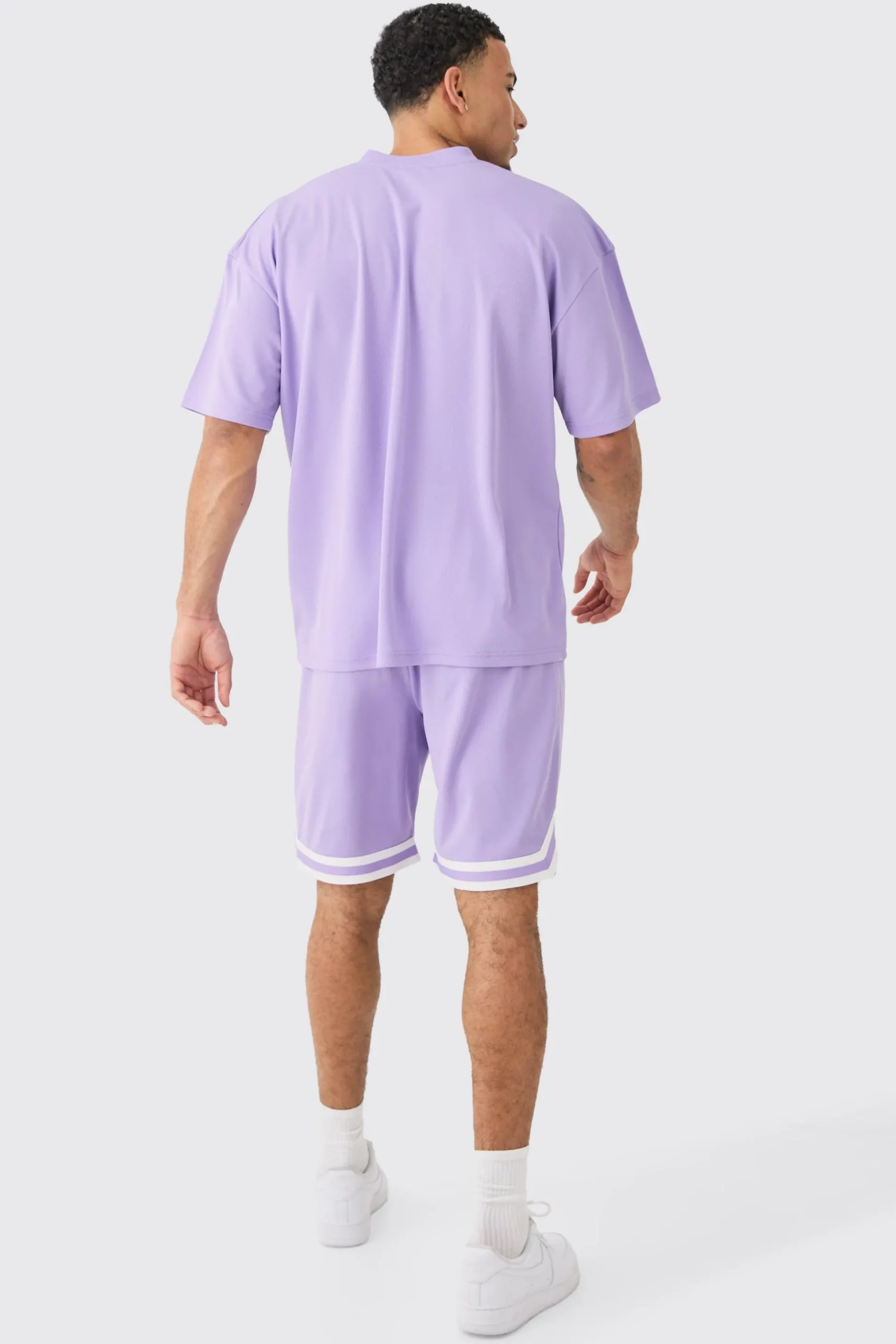 Oversized Mesh Varsity Top And Basketball Shorts Set | BoohooMAN UK