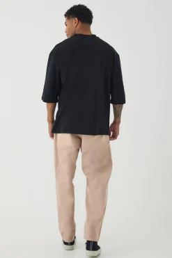 Oversized Metallic Distressed Graphic T-shirt | BoohooMAN UK
