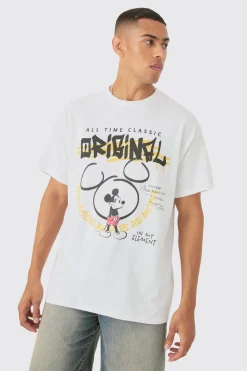 Oversized Mickey Mouse Disney License T-shirt | BoohooMAN UK