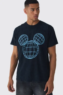 Oversized Mickey Mouse Disney License Print T-shirt | BoohooMAN UK