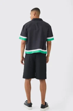 Oversized Moto Graphic Satin Shirt | BoohooMAN UK
