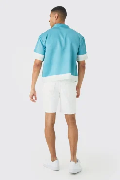 Oversized Moto Graphic Satin Shirt | BoohooMAN UK