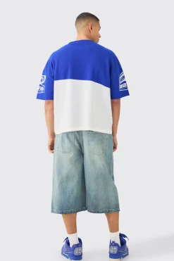 Oversized Moto Knitted T-shirt | BoohooMAN UK