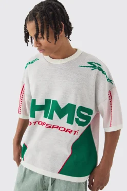 Oversized Moto Knitted T-shirt | BoohooMAN UK