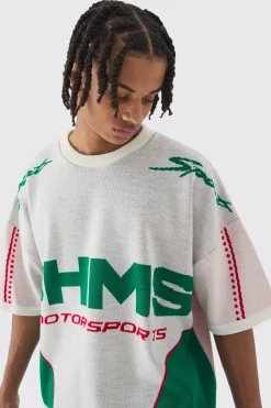 Oversized Moto Knitted T-shirt | BoohooMAN UK