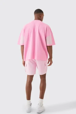 Oversized Moto Stripe Knitted T-shirt | BoohooMAN UK