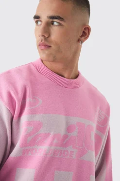 Oversized Moto Stripe Knitted Jumper | BoohooMAN UK