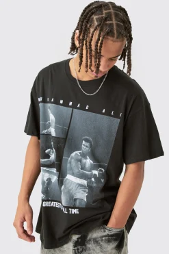 Oversized Muhammad Ali License T-shirt | BoohooMAN UK