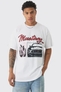 Oversized Mustang License T-shirt | BoohooMAN UK