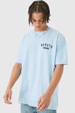 Oversized Naruto Anime Wash License T-shirt | BoohooMAN UK
