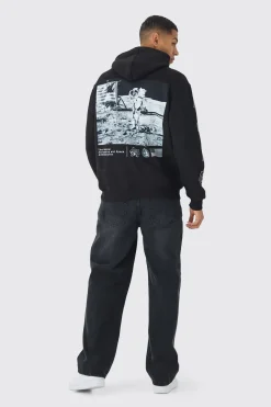 Oversized Nasa License Print Hoodie | BoohooMAN UK