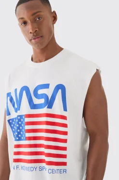 Oversized Nasa USA License Tank | BoohooMAN UK