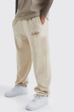 Oversized New York Varsity Jogger | BoohooMAN UK