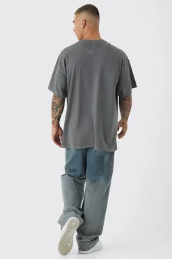 Oversized Newspaper Vintage Washed Graphic T-shirt | BoohooMAN UK