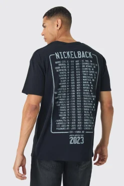 Oversized Nickleback License Print T-Shirt | BoohooMAN UK