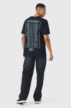 Oversized Nickleback License Print T-Shirt | BoohooMAN UK