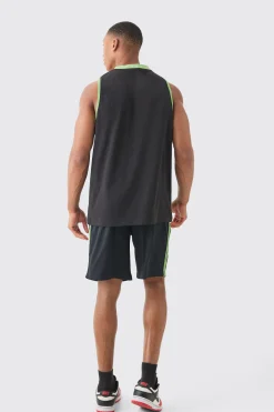 Oversized Ninja Turtles License Vest And Mesh Short Set | BoohooMAN UK