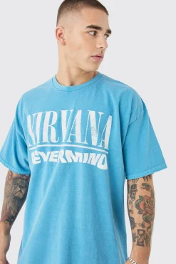 Oversized Nirvana Band Wash License T-shirt | BoohooMAN UK