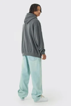 Oversized Nirvana Band Wash License Print Hoodie | BoohooMAN UK