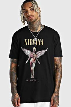 Oversized Nirvana License T-Shirt | BoohooMAN UK
