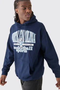 Oversized North Carolina License Hoodie | BoohooMAN UK
