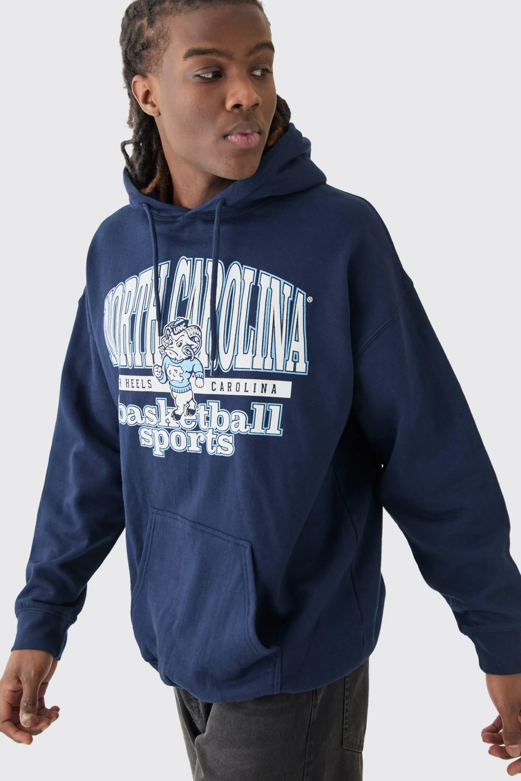 Oversized North Carolina License Hoodie | BoohooMAN UK
