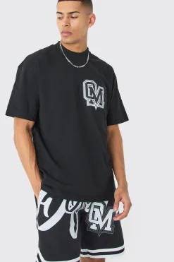 Oversized Ofcl Basketball T-shirt And Short Set | BoohooMAN UK