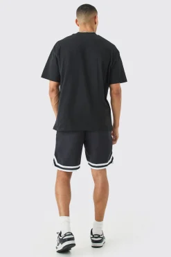 Oversized Ofcl Basketball T-shirt And Short Set | BoohooMAN UK