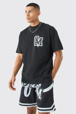 Oversized Ofcl Basketball T-shirt And Short Set | BoohooMAN UK